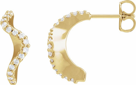 14K Yellow Gold 1/5 CTW Natural Diamond 15.5 mm Hoop Earrings