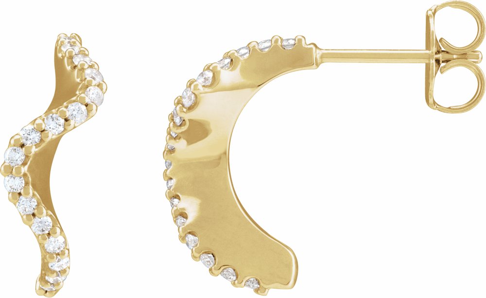 14K Yellow Gold 1/5 CTW Natural Diamond 15.5 mm Hoop Earrings