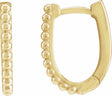 14K Yellow Beaded 10.6 Hoop Earrings