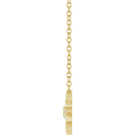 14K Yellow Gold .03 CTW Natural Diamond Leaf 16" Necklace