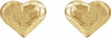 14K Yellow 6.2 mm Diamond-Cut Heart Inverness® Piercing Earrings