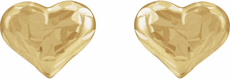 14K Yellow 6.2 mm Diamond-Cut Heart Inverness® Piercing Earrings