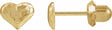 14K Yellow 6.2 mm Diamond-Cut Heart Inverness® Piercing Earrings
