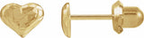14K Yellow 6.2 mm Diamond-Cut Heart Inverness® Piercing Earrings