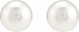 14K White Gold 5 mm Imitation White Pearl Inverness® Piercing Earrings