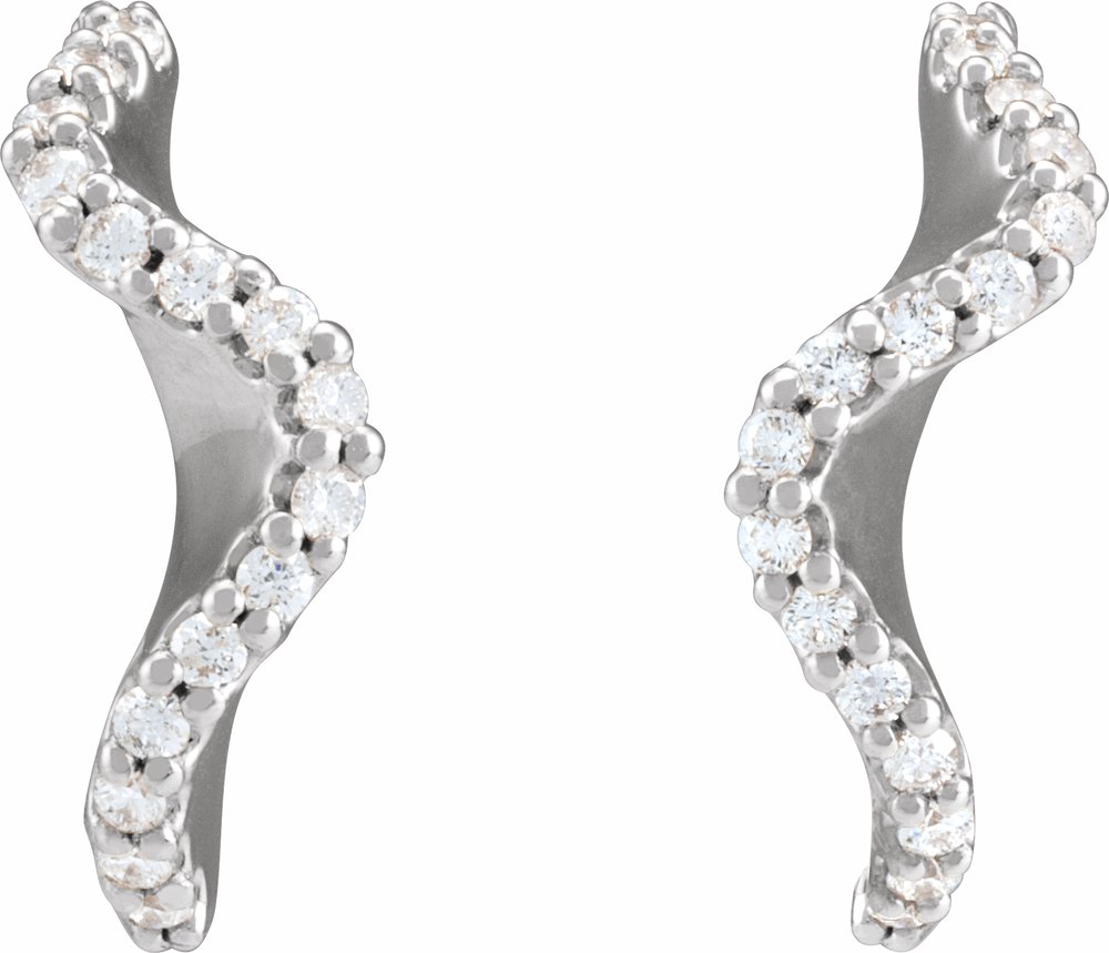14K White Gold 1/5 CTW Natural Diamond 15.5 mm Hoop Earrings