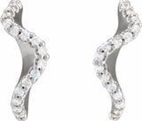 14K White Gold 1/5 CTW Natural Diamond 15.5 mm Hoop Earrings