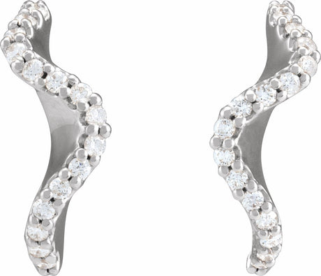 14K White Gold 1/5 CTW Natural Diamond 15.5 mm Hoop Earrings