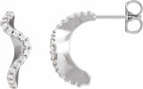14K White Gold 1/5 CTW Natural Diamond 15.5 mm Hoop Earrings