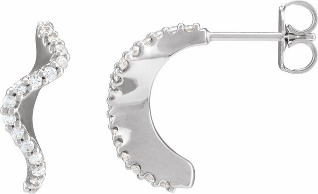 14K White Gold 1/5 CTW Natural Diamond 15.5 mm Hoop Earrings