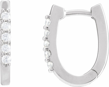 14K White Gold 1/6 CTW Natural Diamond 15.1 mm Hoop Earrings