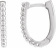 Sterling Silver Beaded 15 mm Hoop Earrings