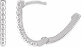 Sterling Silver Beaded 15 mm Hoop Earrings