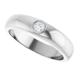 14K White 1/10 CT Lab Grown Diamond Band Size 10