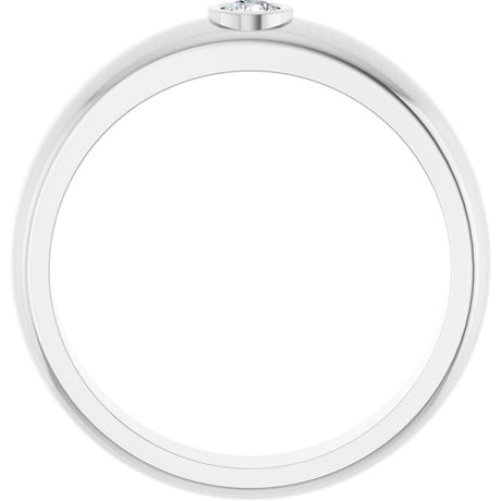 14K White 1/10 CT Lab Grown Diamond Band Size 10