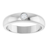 14K White 1/10 CT Lab Grown Diamond Band Size 10