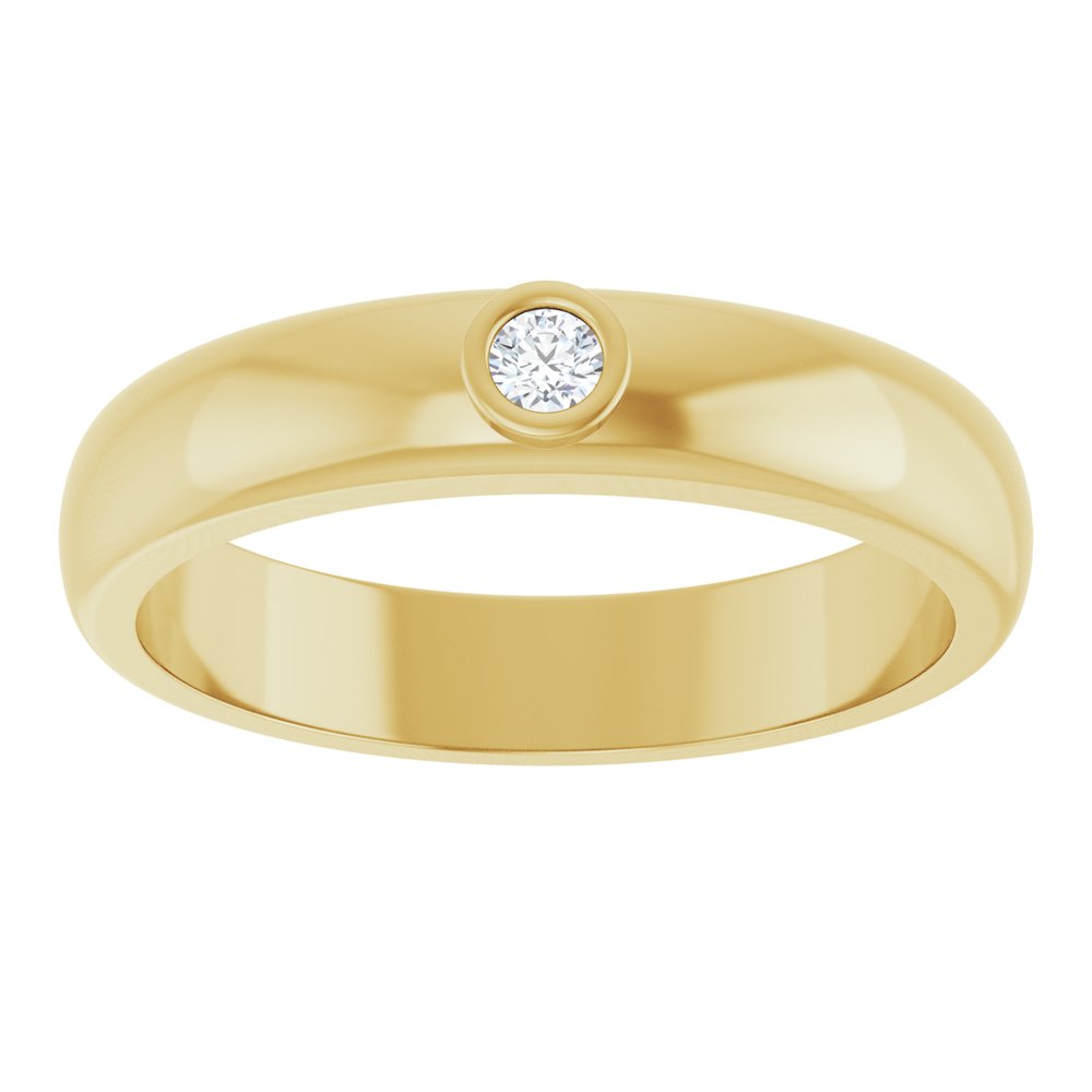 14K Yellow .06 CT Lab Grown Diamond Band Size 10