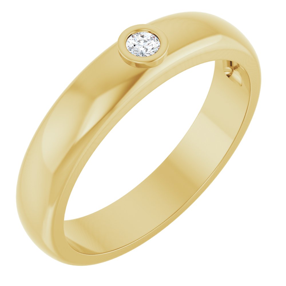 14K Yellow .06 CT Lab Grown Diamond Band Size 10