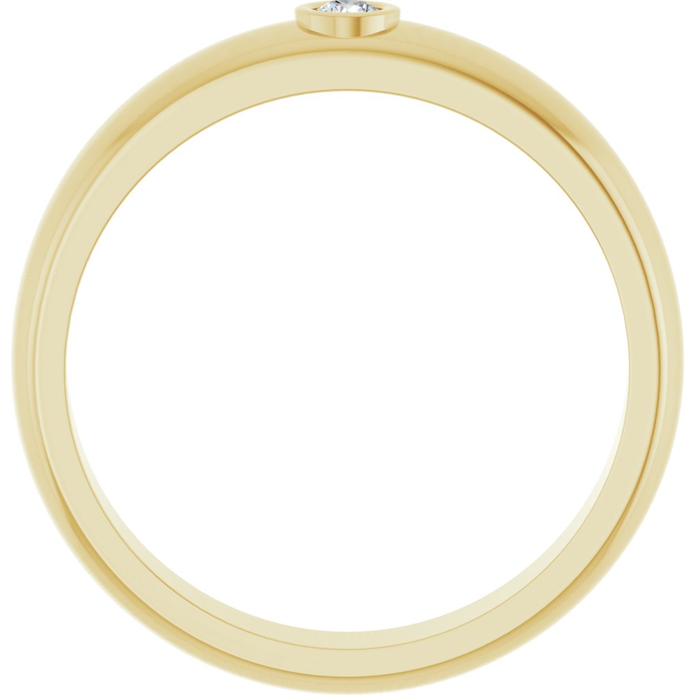 14K Yellow .06 CT Lab Grown Diamond Band Size 10