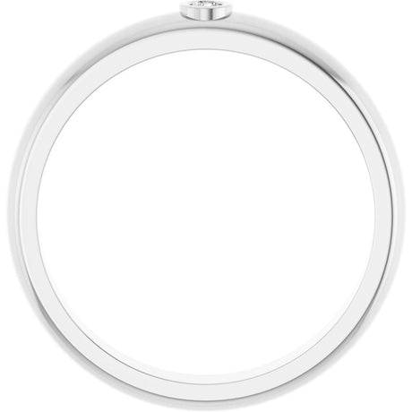 14K White .03 CT Lab Grown Diamond Band Size 10