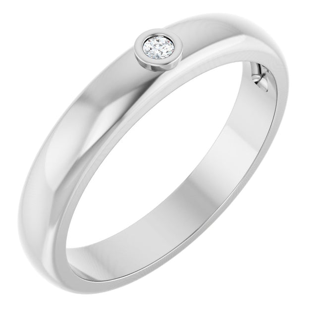 14K White .03 CT Lab Grown Diamond Band Size 10