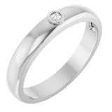 14K White .03 CT Lab Grown Diamond Band Size 10