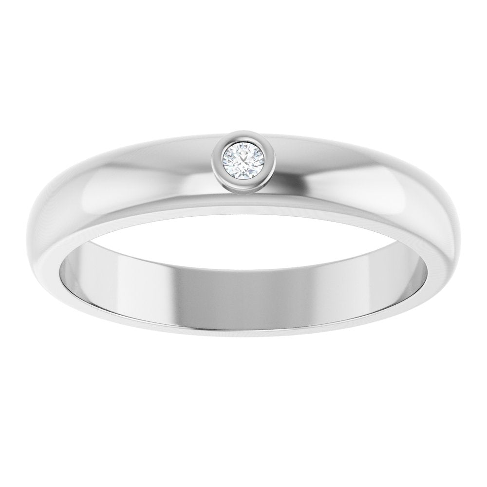 14K White .03 CT Lab Grown Diamond Band Size 10