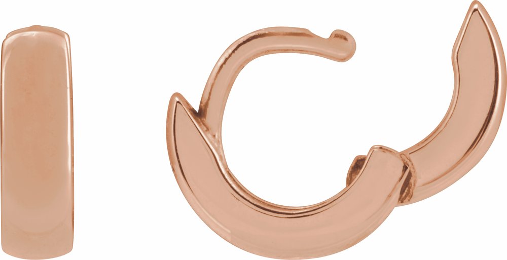 14K Rose Gold Hinged 8 mm Hoop Earrings
