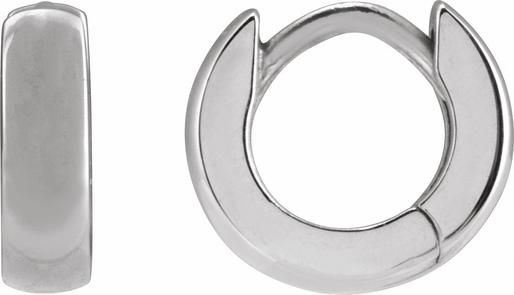 14K White 8 mm Hoop Earrings