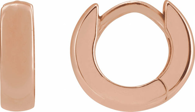 14K Rose Gold Hinged 8 mm Hoop Earrings