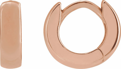 14K Rose Gold Hinged 8 mm Hoop Earrings