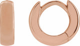 14K Rose Gold Hinged 8 mm Hoop Earrings