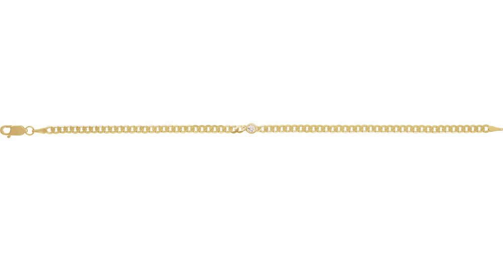 14K Yellow 1/10 CT Lab-Grown Diamond Link 7" Bracelet