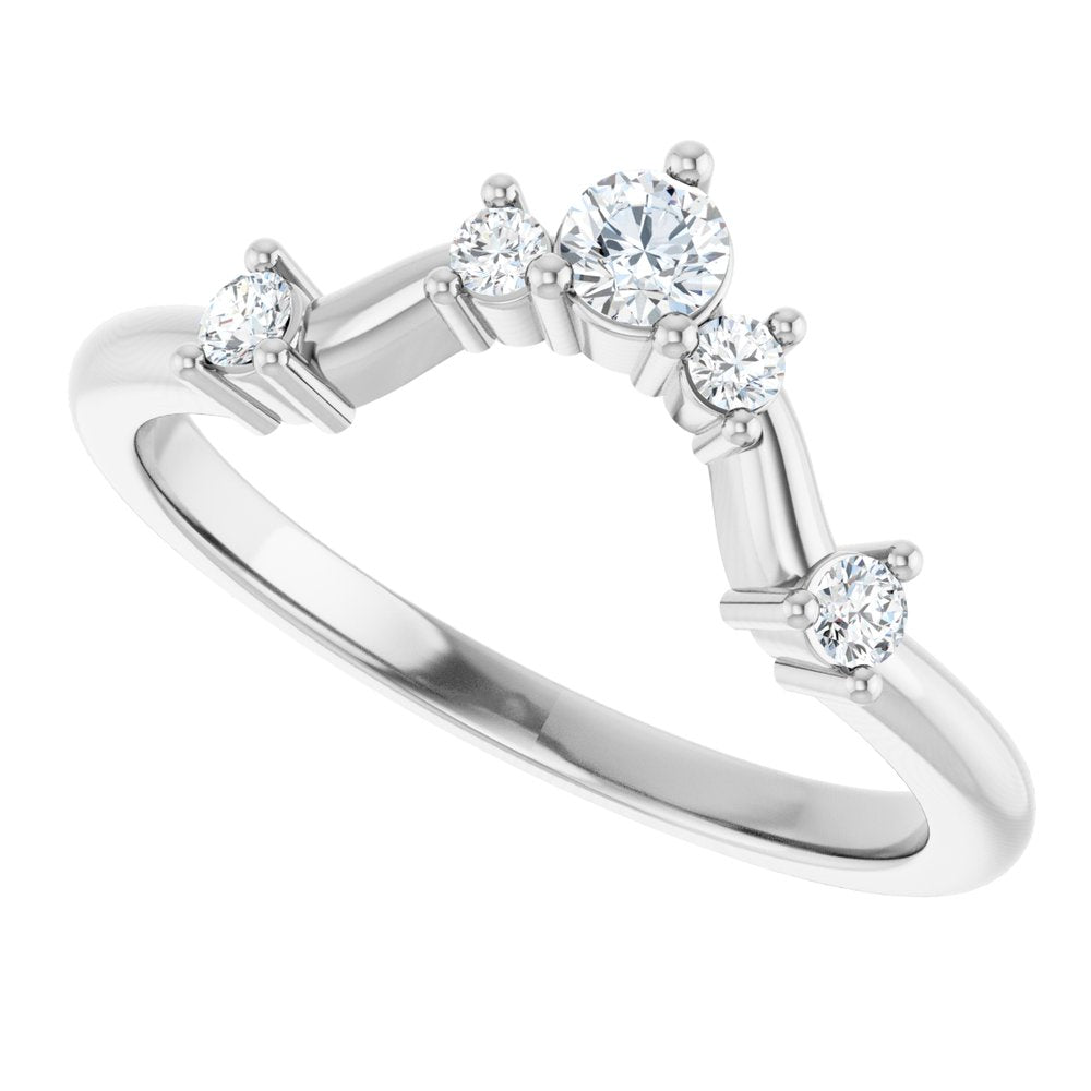 14K White Gold 1/5 CTW Lab-Grown Diamond Contour Band