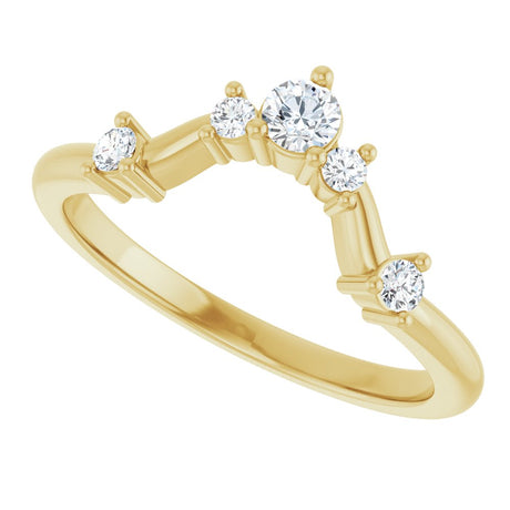 14K Yellow Gold 1/5 CTW Lab-Grown Diamond Contour Band