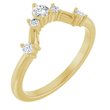 14K Yellow Gold 1/4 CTW Natural Diamond Contour Band