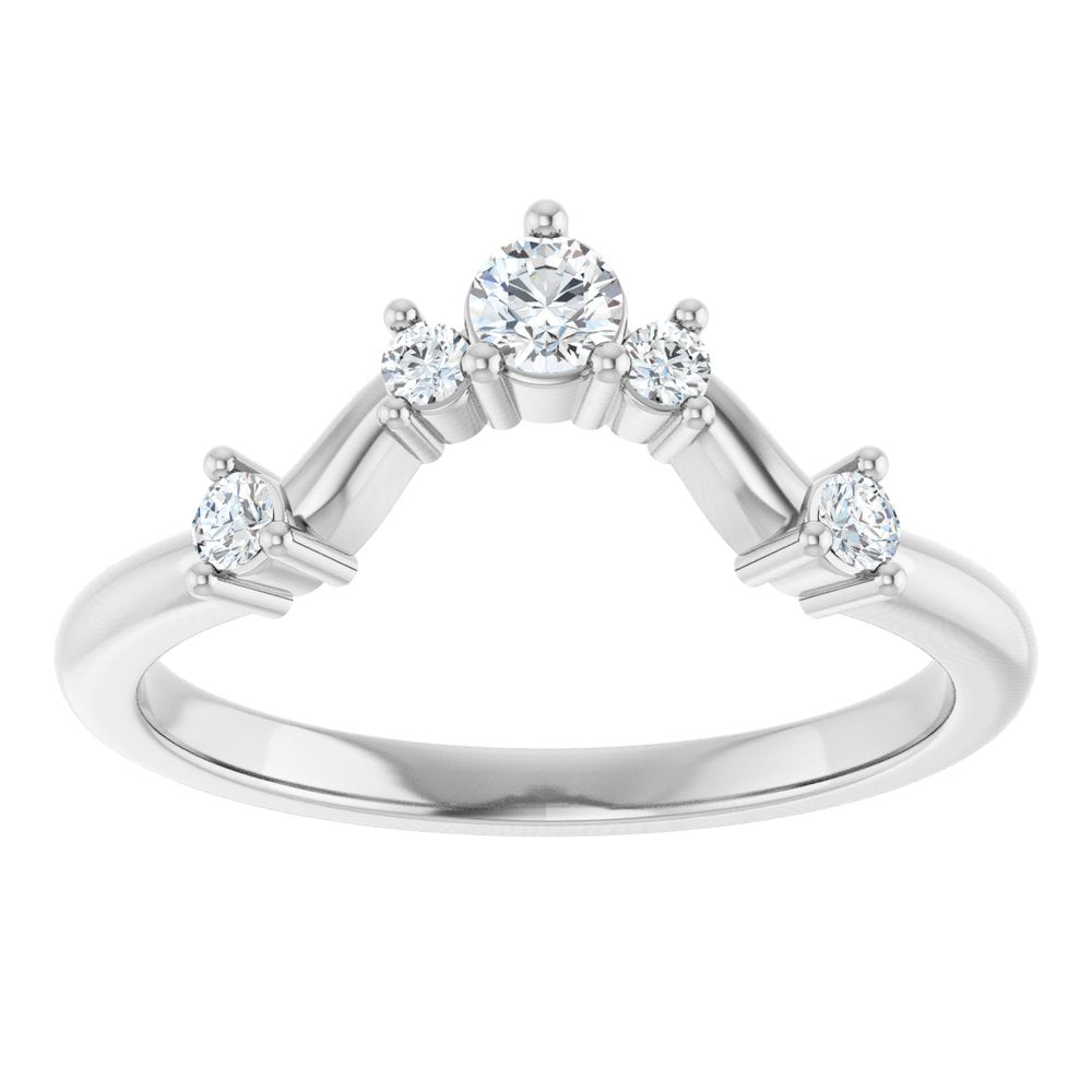 14K White Gold 1/5 CTW Lab-Grown Diamond Contour Band