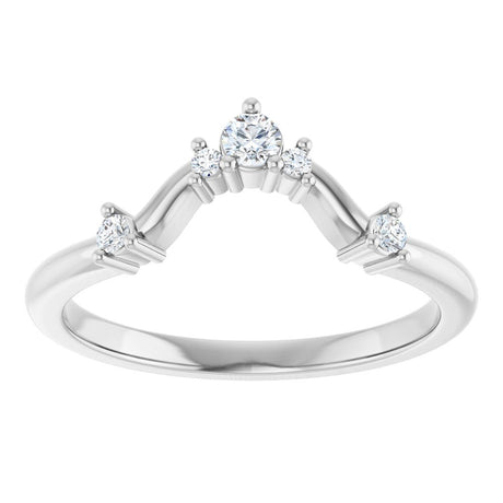 14K White 1/5 CTW Natural Diamond Contour Band