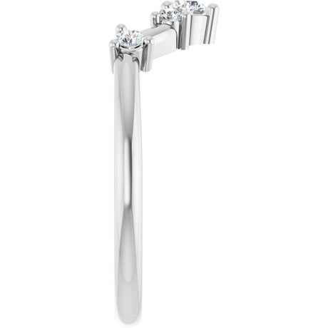 14K White Gold 1/5 CTW Natural Diamond Contour Band