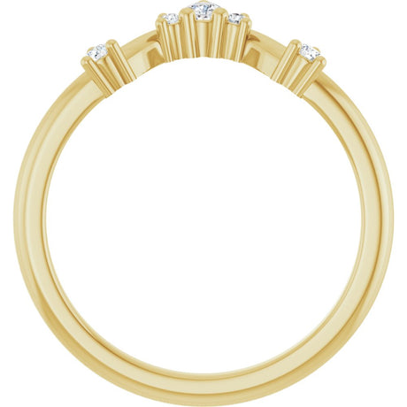 14K Yellow Gold 1/6 CTW Lab-Grown Diamond Contour Band