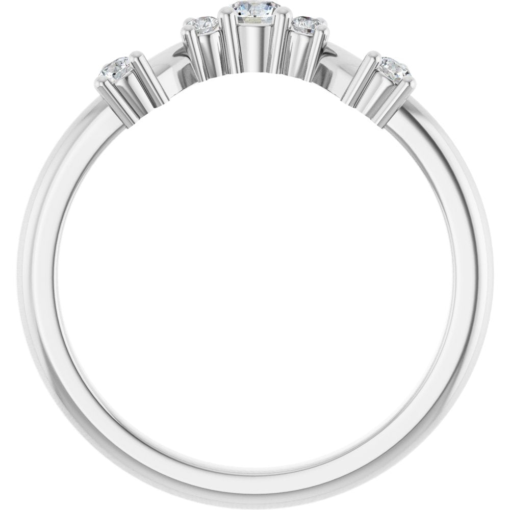 14K White Gold 1/5 CTW Lab-Grown Diamond Contour Band
