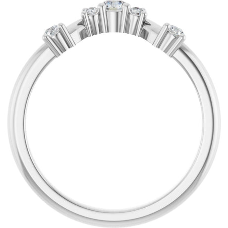 14K White Gold 1/5 CTW Lab-Grown Diamond Contour Band