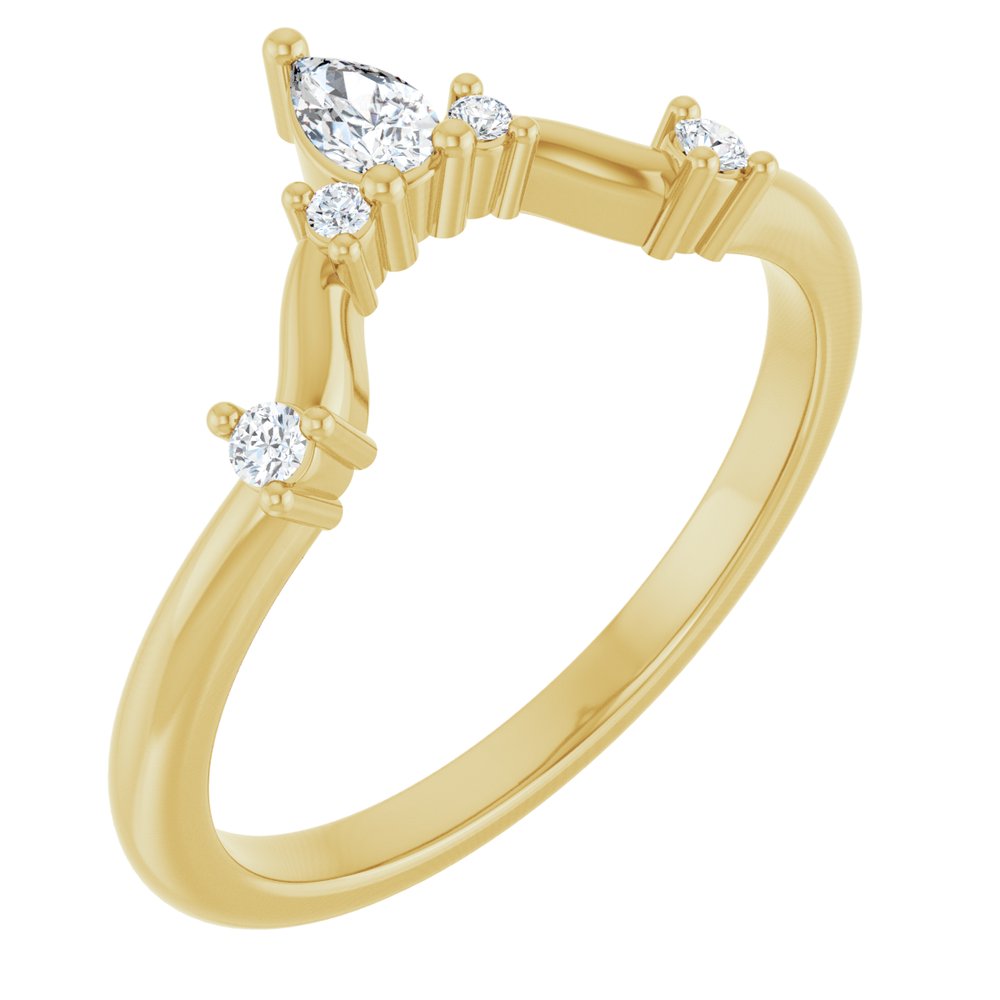 14K Yellow Gold 1/4 CTW Natural Diamond Contour Band