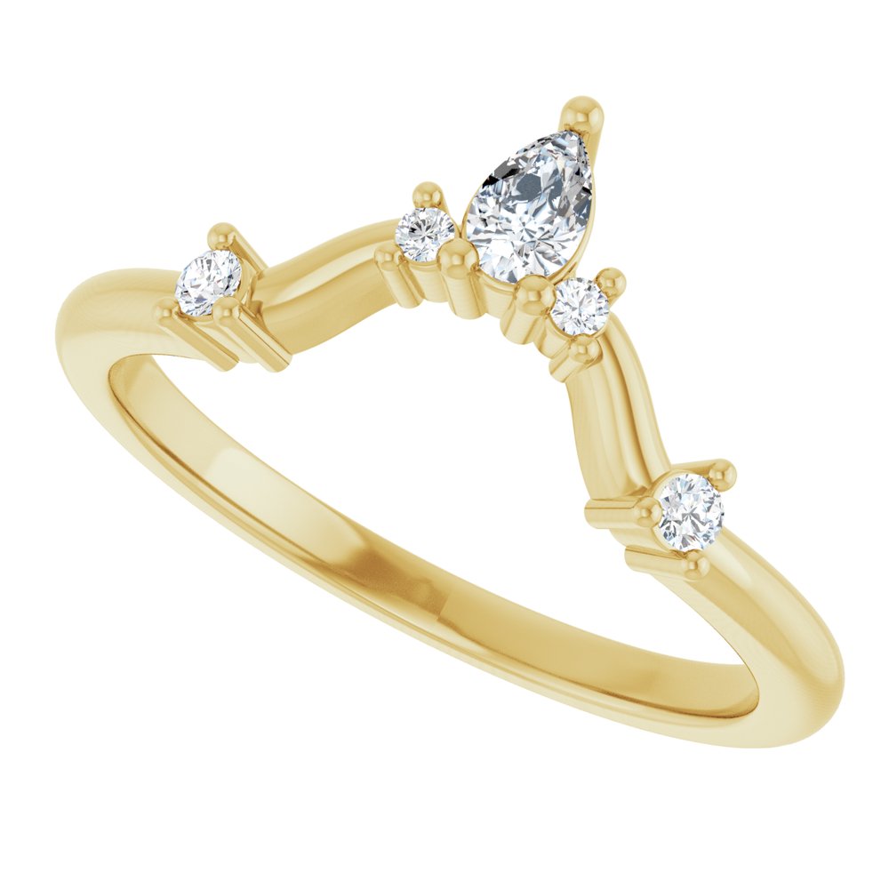 14K Yellow Gold 1/6 CTW Lab-Grown Diamond Contour Band