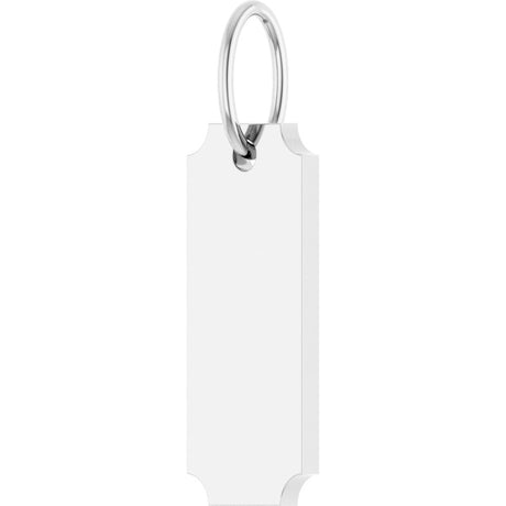 14K White Engravable Dog Tag Pendant
