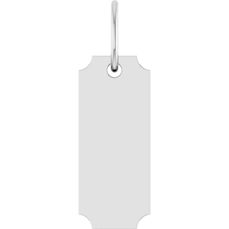 14K White Gold Engravable Dog Tag Pendant