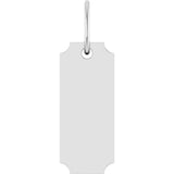 14K White Gold Engravable Dog Tag Pendant