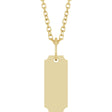 14K Yellow Gold Engravable Dog Tag 16-18" Necklace