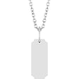 14K White Gold Engravable Dog Tag 16-18" Necklace