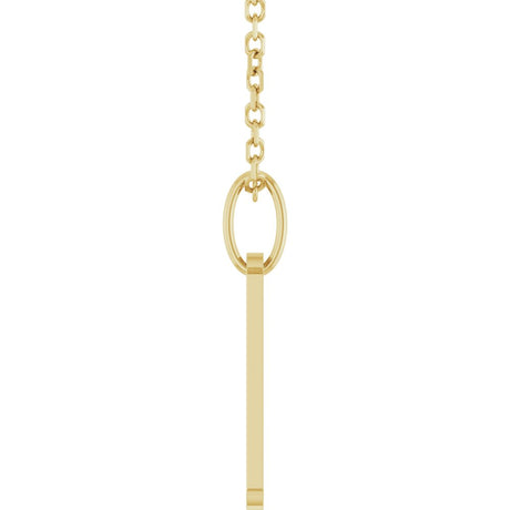 14K Yellow Gold Engravable Dog Tag 16-18" Necklace